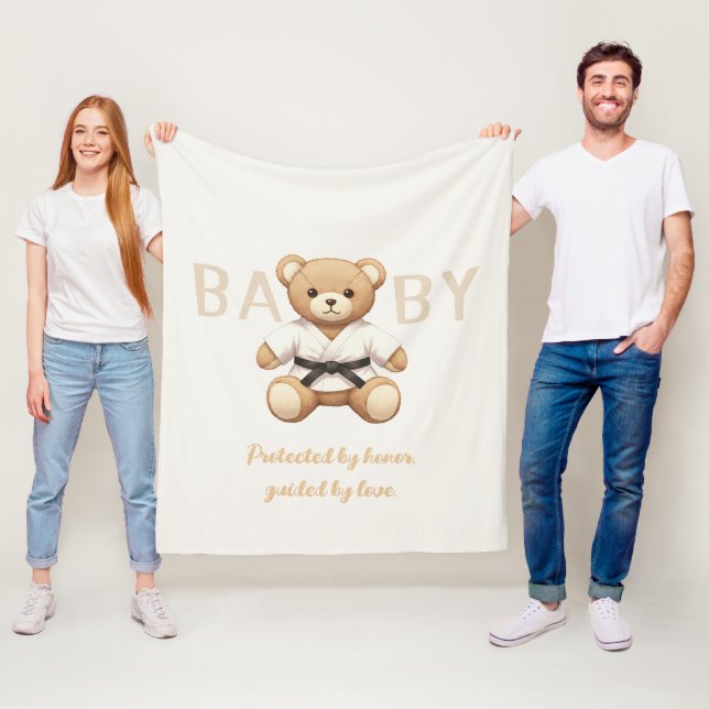 Cobertor De Velo Judo Black Belt Bear Baby Shower Collection (In Situ)
