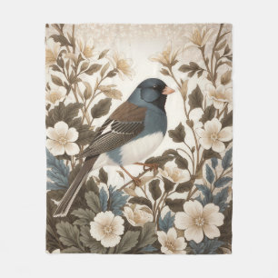 Cobertor De Velo Junco Elegante de Olhos Escuros Floral Creme