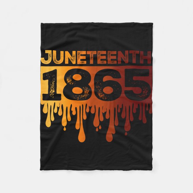 Cobertor De Velo Juneteenth 1865 gotejamento de melanina dia da lib (Frente)