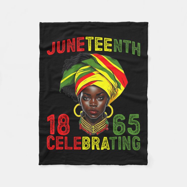 Cobertor De Velo Juneteenth EUA Afro-Americano Melanina Mês da Hist (Frente)