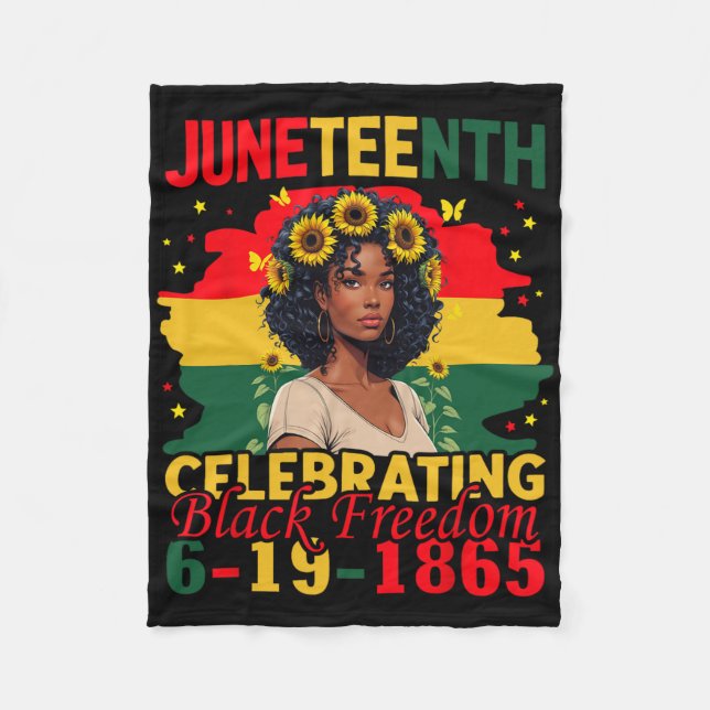 Cobertor De Velo Juneteenth Liberdade Negra 19 de Junho de 1865 Afr (Frente)