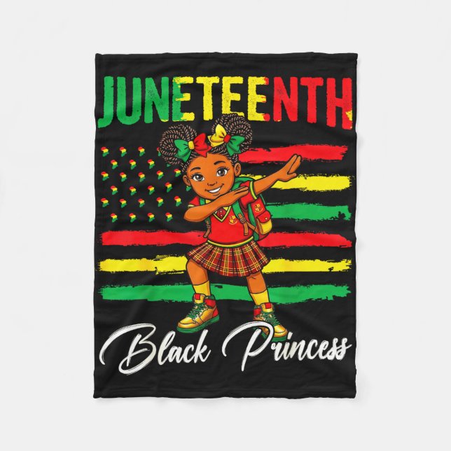 Cobertor De Velo Juneteenth menina afro fazendo dabbing princesa ne (Frente)