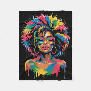 Cobertor De Velo Juneteenth Mulher Negra Rainha Afro Africana Melan
