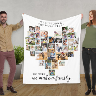 Cobertor De Velo Juntos fazemos uma Família Colagem de 36 Fotos Cor