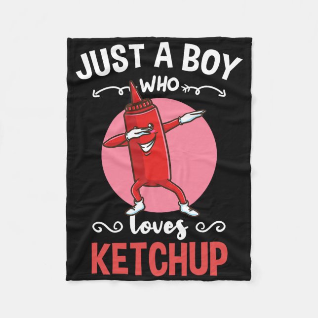 Cobertor De Velo Just A Boy Who Loves Ketchup  (Frente)