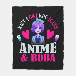 Cobertor De Velo Just A Girl Who Loves Anime and Boba