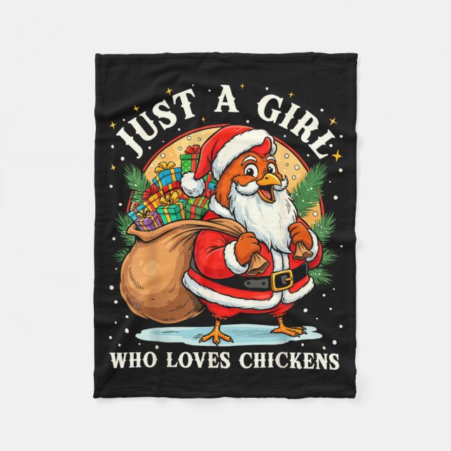 Cobertor De Velo Just A Girl Who Loves Chickens Christmas Farm Anim (Frente)