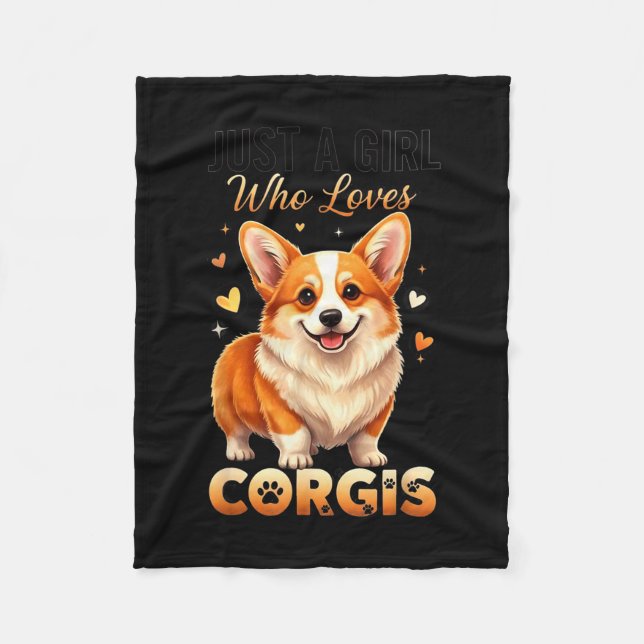 Cobertor De Velo Just A Girl Who Loves Corgis  (Frente)