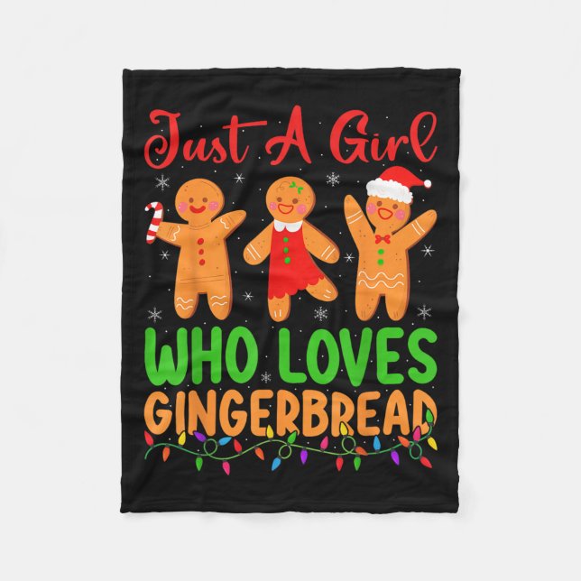 Cobertor De Velo Just A Girl Who Loves Gingerbread Cookie Christmas (Frente)