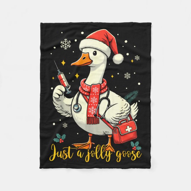 Cobertor De Velo Just A Jolly Goose Nurse Christmas Funny Goose Nur (Frente)