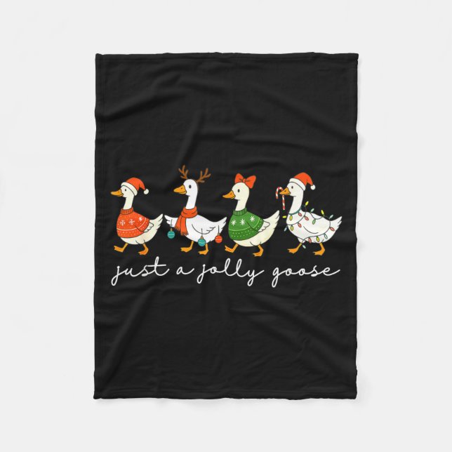Cobertor De Velo Just A Jolly Goose Santa Christmas Goose Farm Merr (Frente)