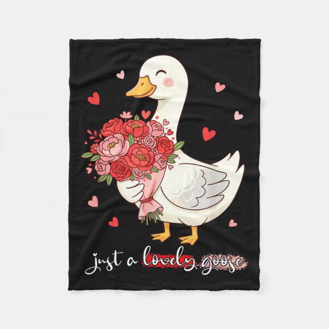 Cobertor De Velo Just A Lovely Goose Bouquet Roses Floral Valentine (Frente)