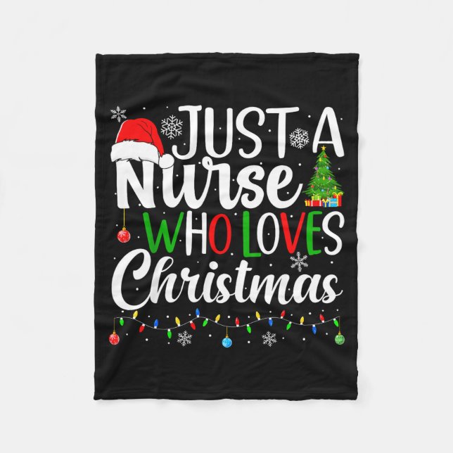 Cobertor De Velo Just A Nurse Who Loves Christmas Rn Nursing Christ (Frente)