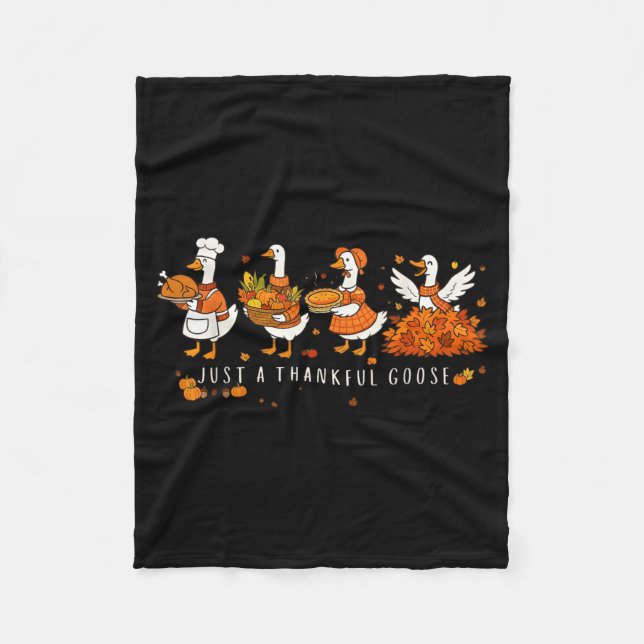 Cobertor De Velo Just A Thankful Goose Funny Silly Goose Thanksgivi (Frente)