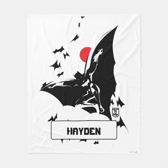 Cobertor De Velo Justice League | Batman in Cloud of Bats Pop Art (Frente)