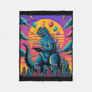 Cobertor De Velo Kaiju Birthday Lloon E Cake Monster Movie Bday D