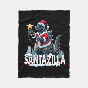 Cobertor De Velo Kaiju Christmas Santazilla Japonês Monster Dinosa