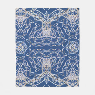 Cobertor De Velo Kaleidoscope Azul brilhante, Branco, Estrela Solte