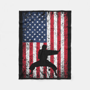 Cobertor De Velo Karate American Flag 4 De Julho Artes Marciais Par