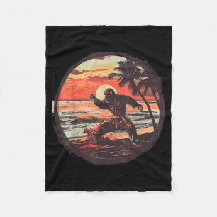Cobertor De Velo Karate Monkey Sunset Jiu-Jitsu Mma Artes Marciais