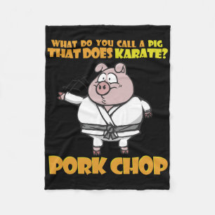 Cobertor De Velo Karate Pig Porkchop Engraçado Dizendo Por Homens M