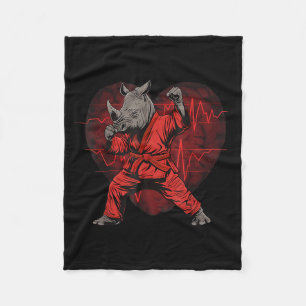 Cobertor De Velo Karate Rhino Animal Mma Taekwondo Artes Marciais