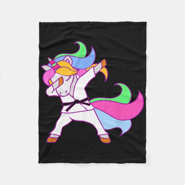 Cobertor De Velo Karate Unicorn Karatecorn Girls (Frente)