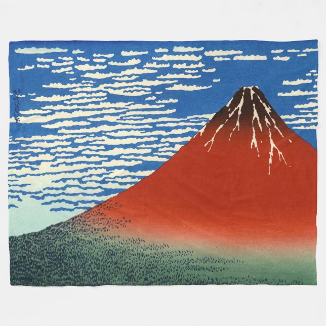Cobertor De Velo Katsushika Hokusai - Vento fino, Bom dia (Frente (Horizontal))