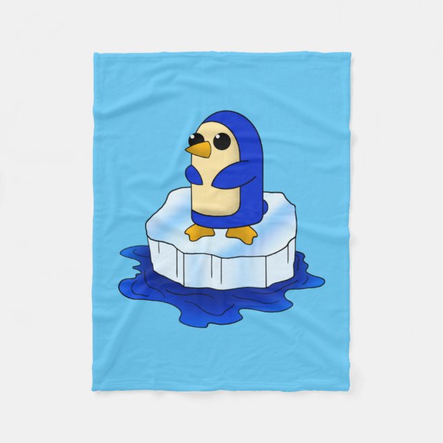 Cobertor De Velo Kawaii Baby Penguin Adorável (Frente)