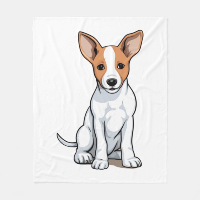 Cobertor De Velo Kawaii Basenji Puppy (Frente)