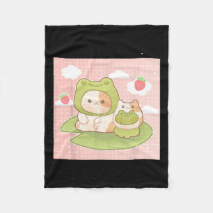 Cobertor De Velo Kawaii Cat Sapo Strawberry Retro 90s Cottagecore A