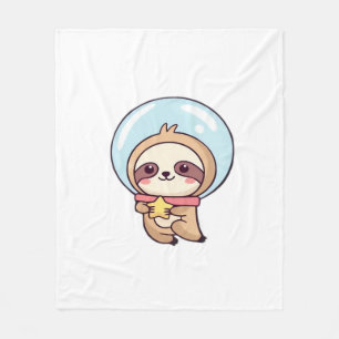 Cobertor De Velo Kawaii Chibi Sloth Astronaut � Bicho Preguiça Espa