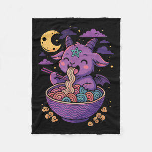 Cobertor De Velo Kawaii Demon Ramen Noodles Goat Pentagram Pastel B