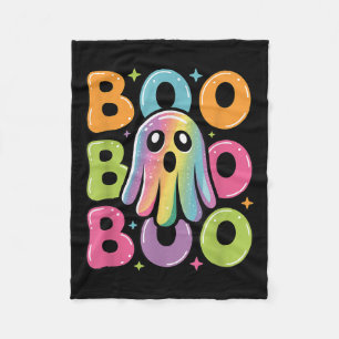 Cobertor De Velo Kawaii Ghost Boo com Sparkles Halloween Colorido