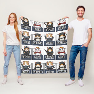 Cobertor De Velo Kawaii Hamster Ninja Pattern