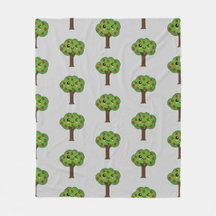 Cobertor De Velo Kawaii Happy Winking Apple Tree