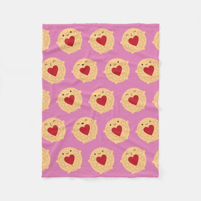 Cobertor De Velo Kawaii Jammie Dodger Biscuits (Frente)