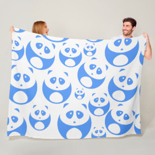 Cobertor De Velo Kawaii Panda Baby Blue and WhitePattern