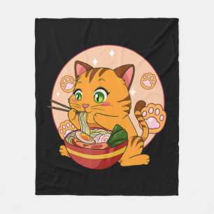Cobertor De Velo Kawaii Ramen Cat Neko Japonês Nódulo Anime Gift G