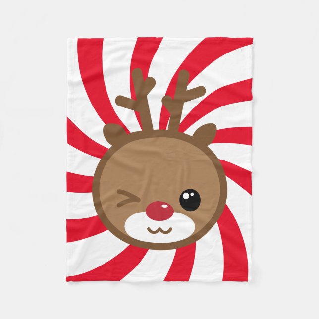 Cobertor De Velo Kawaii Reindeer Small Fleece Blanket (Frente)