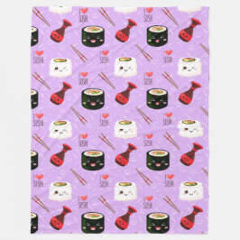 Cobertor De Velo Kawaii Sushi Pattern