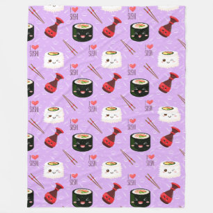 Cobertor De Velo Kawaii Sushi Pattern