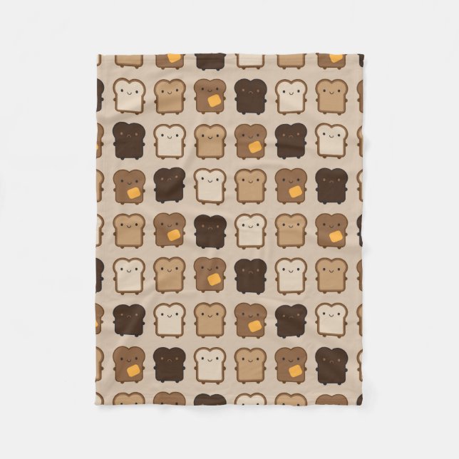 Cobertor De Velo Kawaii Toast (Frente)