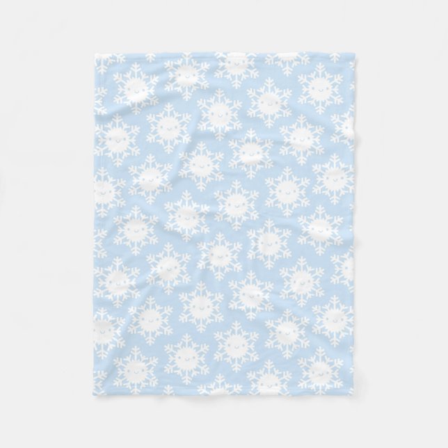 Cobertor De Velo Kawaii Winter Snowflakes (Frente)