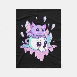 Cobertor De Velo Kawaii Witchy Cat Fofo Gótico Pastel Cats Sku