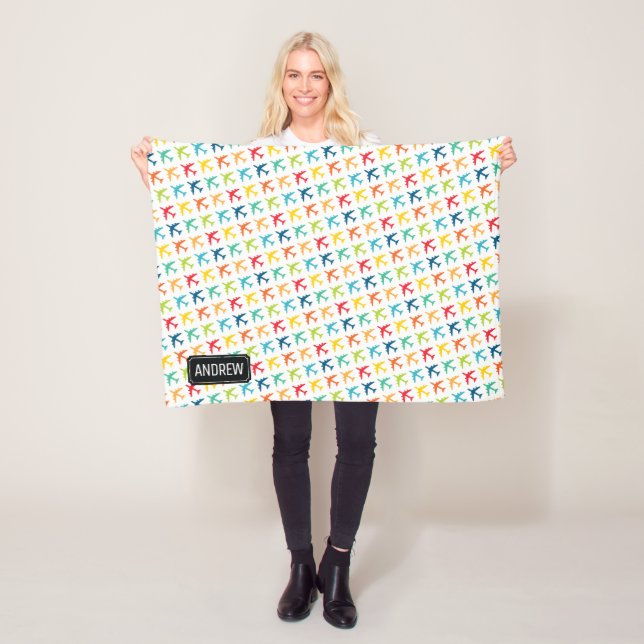 Cobertor De Velo KC-135 Refeling Jet Custom Name Baby Blanket (In Situ)