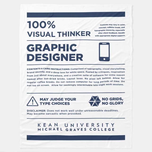 Cobertor De Velo kean MGC Graphic Design Care Label (Frente)