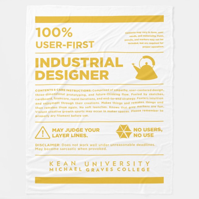 Cobertor De Velo Kean MGC Industrial Design Care Label (Frente)