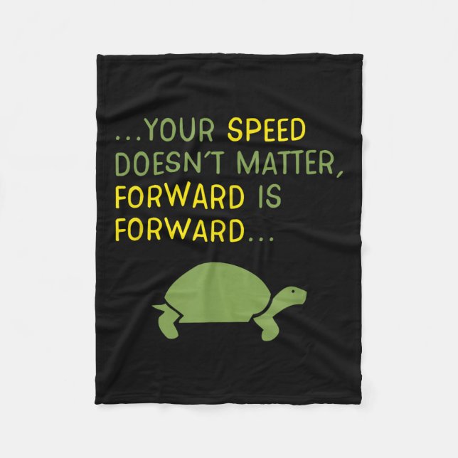 Cobertor De Velo Keep Moving Forward Turtle - Sitive Motivational M (Frente)