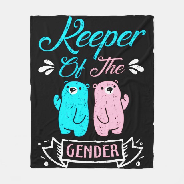 Cobertor De Velo Keeper of the Gender Pink and Blue Teddy Bear (Frente)